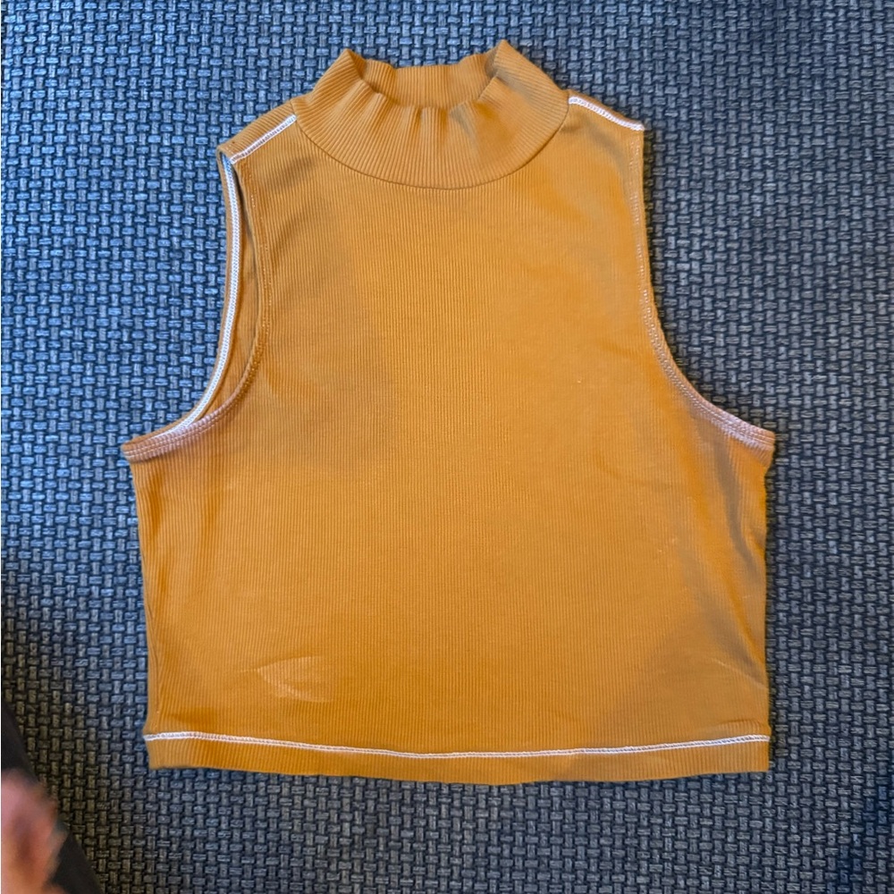 Everlane Organic Cotton Sleeveless Mustard Top
